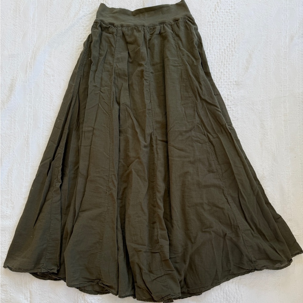 Hard Tail Maxi Skirt Womens S Olive Green Cotton Pull On Boho Casual Y2K